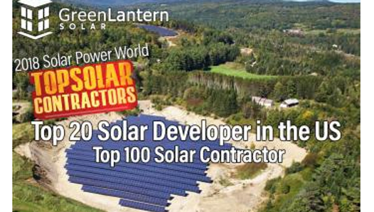 Green Lantern Solar Named a 2018 Top Solar Contractor in US